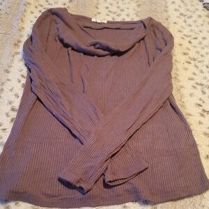 Maurices Purple Cowl Neck Sweater with Ribbed Knit